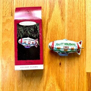 Hallmark Keepsake Tin Ornament Holiday Blimp 1993